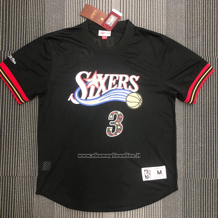 Maglia Manica Corta Philadelphia 76ers Allen Iverson #3 Nero2